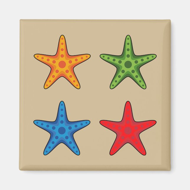 Cute Colourful Cartoon Starfish Set Magnet (Front)
