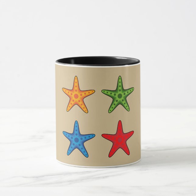 Cute Colourful Cartoon Starfish Set Mug (Center)