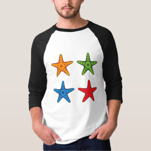 Cute Colourful Cartoon Starfish Set T-Shirt