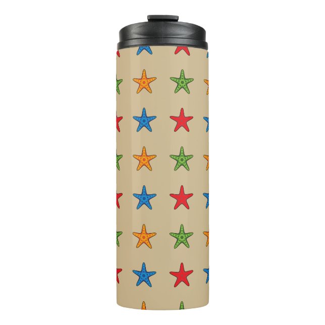 Cute Colourful Cartoon Starfish Set Thermal Tumbler (Front)