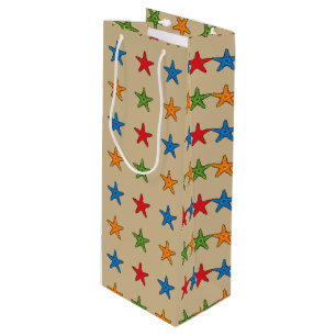 Cute Colourful Cartoon Starfish Set Wine Gift Bag