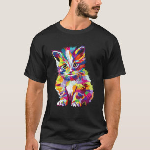 Cute Colourful Cat Chose For Kitten  Art Kitty Ado T-Shirt