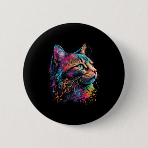 Cute Colourful Cat Design For Kitten Lover Colourf 6 Cm Round Badge