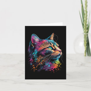 Cute Colourful Cat Design For Kitten Lover Colourf Card