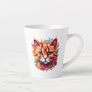 Cute Colourful Cat Face-87002 Latte Mug