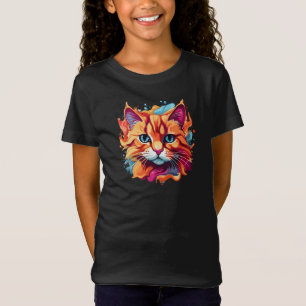  Cute Colourful Cat Face-87002 T-Shirt