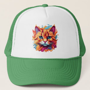  Cute Colourful Cat Face-87002 Trucker Hat