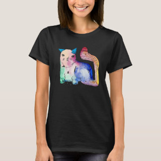 Cute Colourful Cat For Cat  Multicolor Design T-Shirt