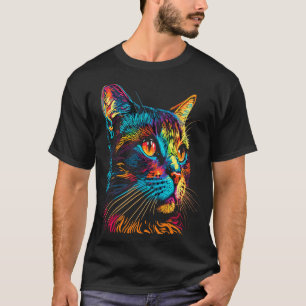 Cute Colourful Cat for Women's Girls Men Boys for  T-Shirt