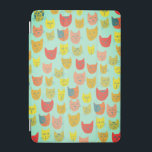 Cute colourful cat heads pattern green iPad mini cover<br><div class="desc">Cute colourful cat heads dance across this pattern. Check my shop for more items!</div>