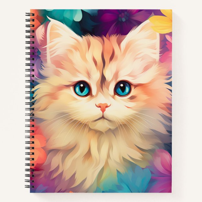 Cute Colourful Cat Notebook (Front)