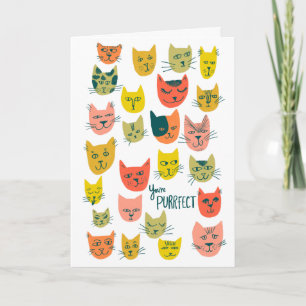 Cute colourful cat pattern HAPPY BIRTHDAY CUSTOM Card