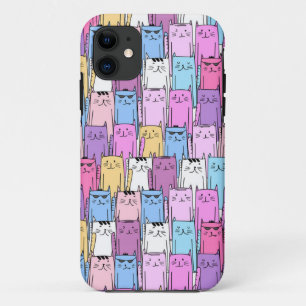 Cute Colourful Cats Case-Mate iPhone Case