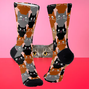 Cute Colourful Cats Pattern Socks
