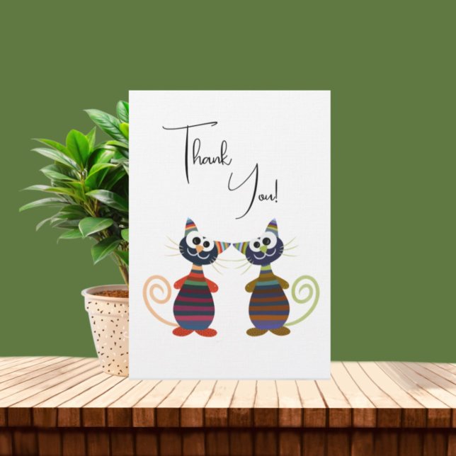Cute colourful cats thank you card (Creator Uploaded)