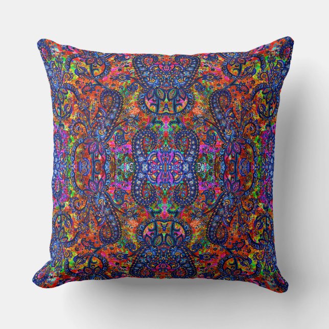 Cute colourful chakra pattern cushion (Front)