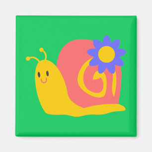 Cute colourful children's snail design magnet