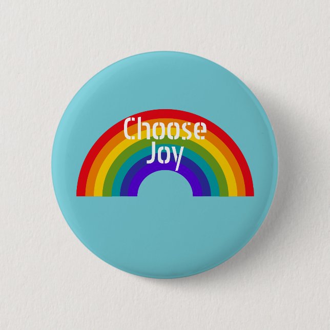 Cute Colourful Choose Joy Inspirational Rainbow 6 Cm Round Badge (Front)