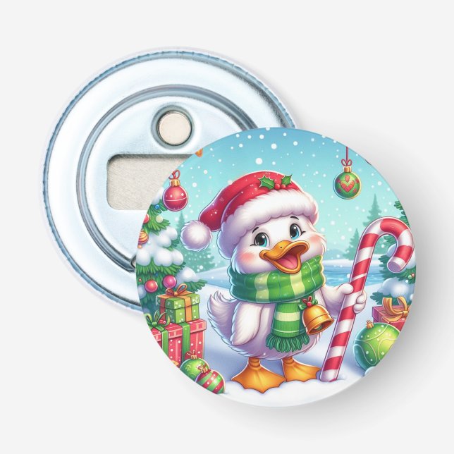 Cute Colourful Christmas duck Bottle Opener (Front)
