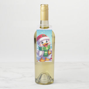 Cute Colourful Christmas duck Bottle Tag