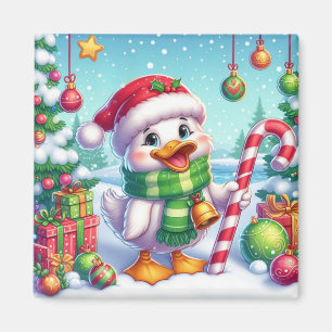 Cute Colourful Christmas duck Magnet