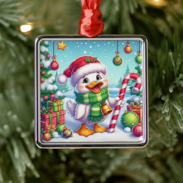 Cute Colourful Christmas duck Metal Tree Decoration (Tree)