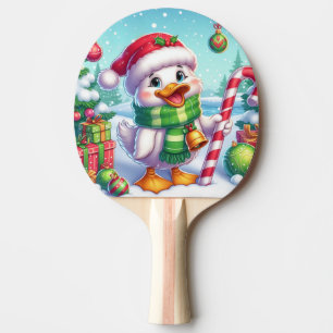 Cute Colourful Christmas duck Ping Pong Paddle