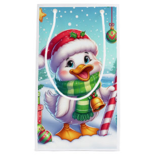 Cute Colourful Christmas duck Small Gift Bag
