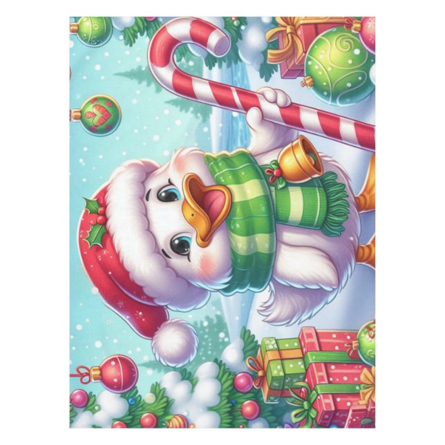 Cute Colourful Christmas duck Tablecloth (Front)