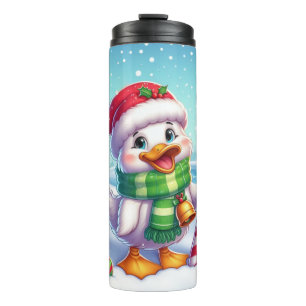 Cute Colourful Christmas duck Thermal Tumbler