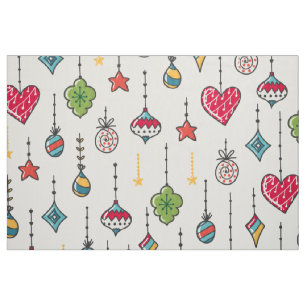 Cute colourful Christmas ornaments pattern Fabric