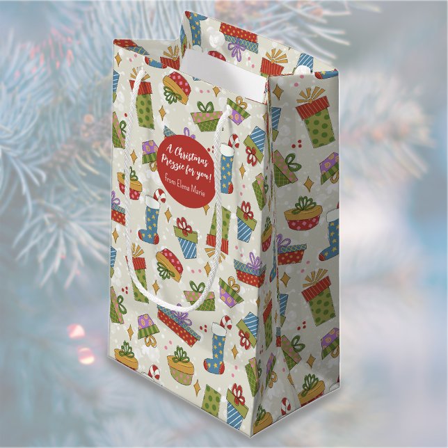 Cute, Colourful Christmas Presents Small Gift Bag (Creator Uploaded)