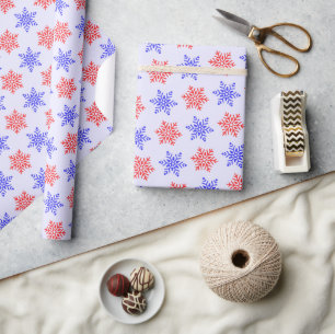 Cute Colourful Christmas Snowflake wrapping paper