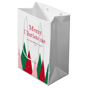 Cute Colourful Christmas Trees Modern Medium Gift Bag