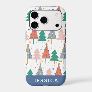 Cute Colourful Christmas Trees Pattern Personalise
