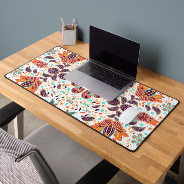 Cute colourful classic floral patterns desk mat (Office 2)