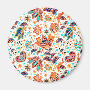 Cute colourful classic floral patterns magnet