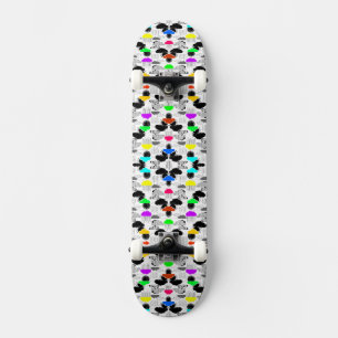 Cute colourful clouds patterns skateboard