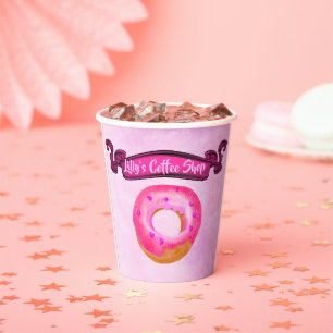 Cute Colourful Coffee Butterfly Shop Paper cup