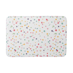 Cute Colourful Confetti Dots Pattern Bath Mat