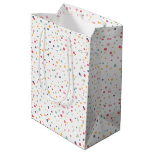 Cute Colourful Confetti Dots Pattern Medium Gift Bag