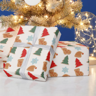 Cute Colourful Cookies Pattern Christmas Wrapping Paper
