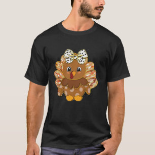Cute Colourful Coquette Bow Turkey Autumn Fall Tha T-Shirt