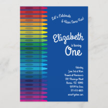 Cute Colourful Crayons Kids 1st Birthday Party