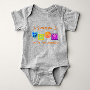 Cute Colourful Custom Multi Heart Blocks Baby Body Baby Bodysuit