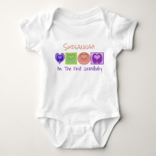 Cute Colourful Custom Multi Heart Blocks Baby Bodysuit