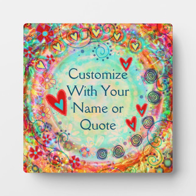 Cute Colourful Customise your Own  Inspirivity Plaque (Front)