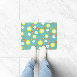 Cute colourful Daisy flower pattern Doormat