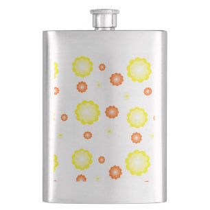 Cute colourful Daisy flower pattern Hip Flask