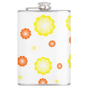 Cute colourful Daisy flower pattern Hip Flask